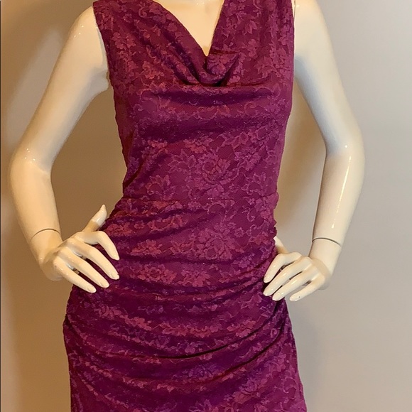 LAUNDRY Sleeveless Floral Purple Lace Dress - Picture 3 of 11